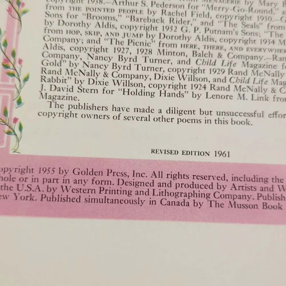 Vintage 50s children's  Golden‎ Book Stories and Poems vintage book